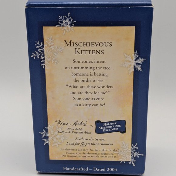 Hallmark Keepsake Mischievous Kittens Clip-On Ornament 2004 - 6th in Series - Picture 8 of 10